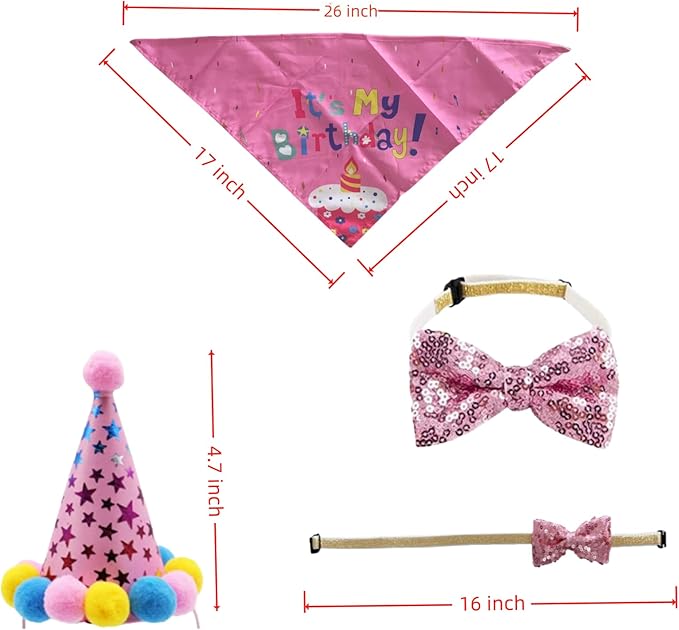 Pet Birthday Party Set with Hat and Bandana - Image 6
