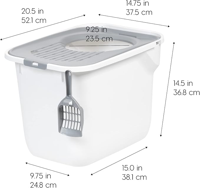 IRIS USA Cat Litter Box, Large Cat Box Enclosure, Top Entry - Image 2
