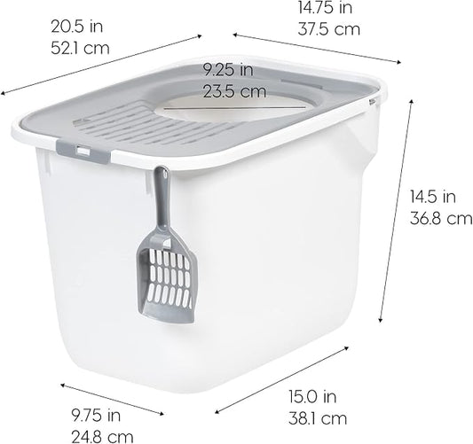 IRIS USA Cat Litter Box, Large Cat Box Enclosure, Top Entry - Image 2