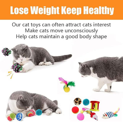 21 Pcs Cat Toys for Indoor Cats Collapsible Cat Tunnel Interactive Feather - Image 6