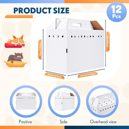 Kisston 12 Pieces Cardboard Pet Carriers 17.5 x 8.5 x 15 Inches - Image 2