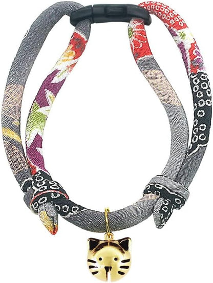 PetSoKoo Cat Collar with Kitty Face Bell. Cute Japan Chirimen Kitten Collar. by PetSoKoo