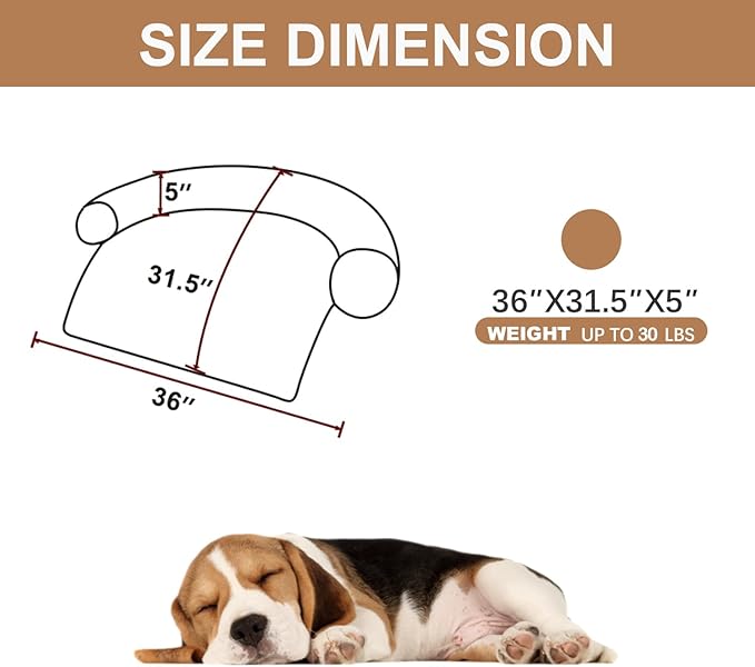 Tinaco Calming Dogs/Cats Bed Mats, Dog Pad Washable Removable Couch Cover - Image 2
