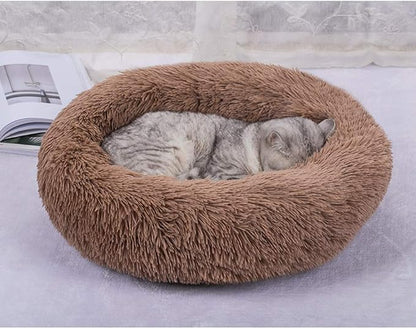 BODISEINT Faux Fur Dog Bed Cat Bed, Shag Round Anti-Anxiety Pet Calming Bed - Image 8