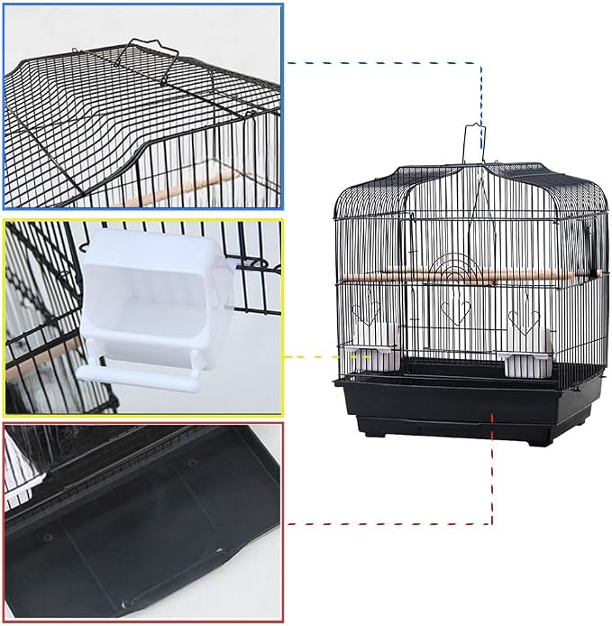 Travel Bird Cage 20.5x18.1x14.2 Inch, Portable Bird Carrier - Image 8