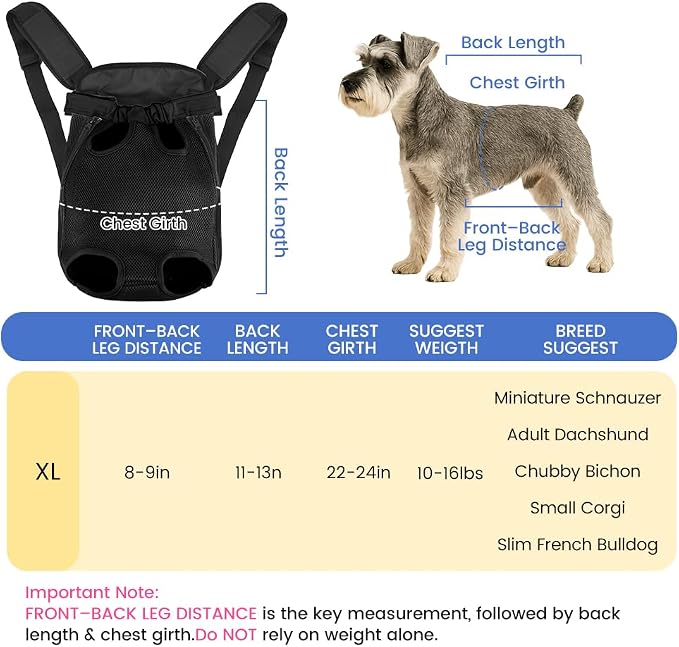 Dog Backpack Carrier, Adjustable Pet Front Carriers, Legs Out Carrying Sling - Image 2