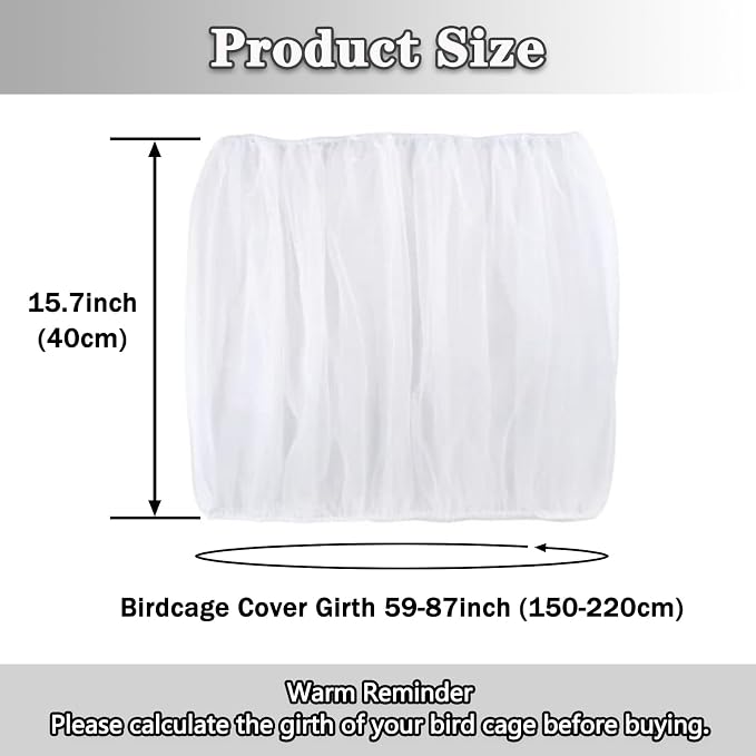Bird Cage Seed Catcher, Bird Cage Net Cover Adjustable Bird Cage Netting Seed - Image 2