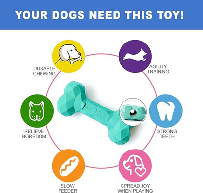 NOOVIA Durable Dog Chew Toy Rubber Bone 100% Natural Bite-Resistant Interactive - Image 5