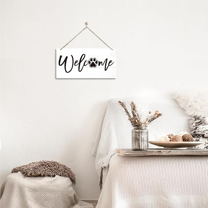 Welcome Sign for Front Door, Welcome Decor Wooden Hanging Sign for Wall Decor - Image 6