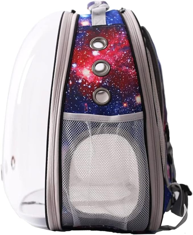 Galaxy Blue Cat Bubble Backpack, Back Extension Space Capsule Astronaut Clear - Image 5