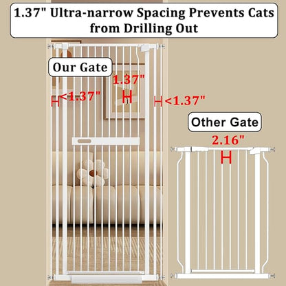 WAOWAO 71" Extra Tall Cat Pet Gate 29.92-61.42" Wide Pressure Mounted Walk - Image 3