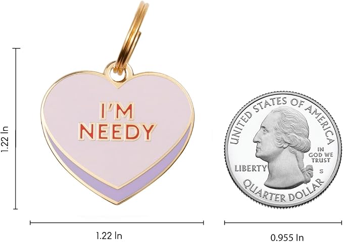Two Tails Pet Company Personalized 'I'm Needy' Pet ID Tag & Collar Charm - Image 2