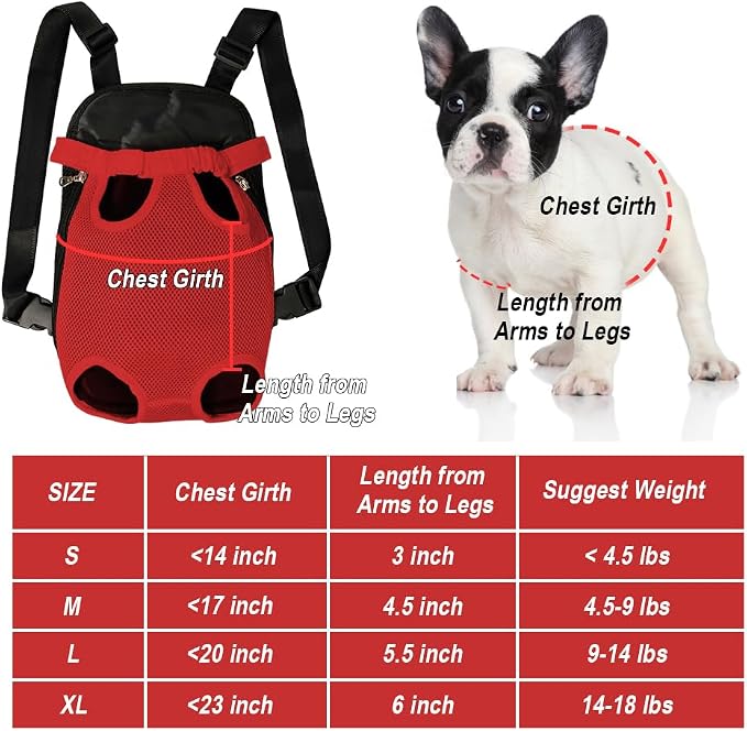 FEimaX Dog Carrier Backpack Pet Legs Out Front Cat Travel Bag, Adjustable Puppy - Image 4
