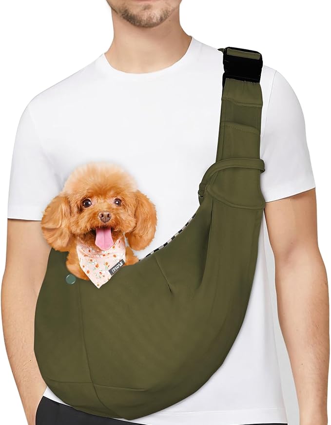 PETLOFT Reversible Dog Cat Sling Carrier, Small Dog Carrier, Adjustable Dog by PetLoft