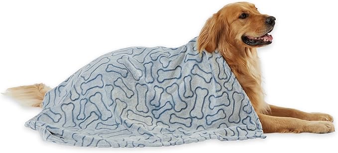 Bone Dry Embossed Bone Print Pet Blanket by BoneDry