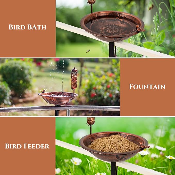 DREAMSOUL 13" Dia Deck Mounted Bird Bath - Image 3