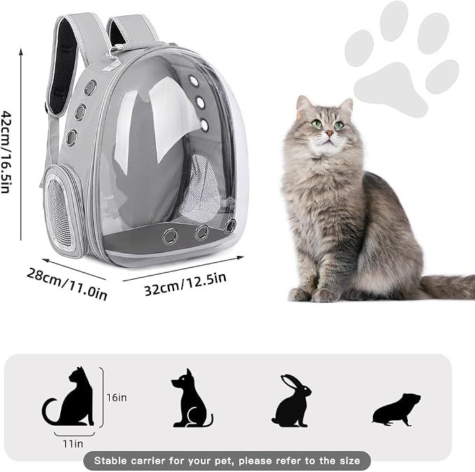 Pet Backpack Carrier, Bubble Backpack Cat Carrier, Pets and Small Dogs - Image 5