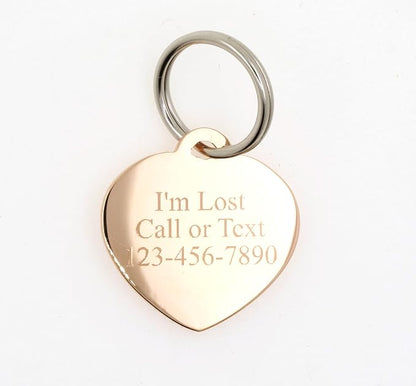 Custom Engraved Personalized Rose Gold-Plated Small Heart Rhinestones Pet - Image 2