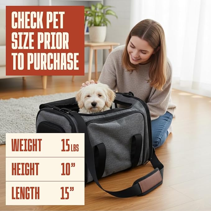 Soft Sided Pet Carrier for Small Dogs & Cats up to 9 Lbs - Image 4