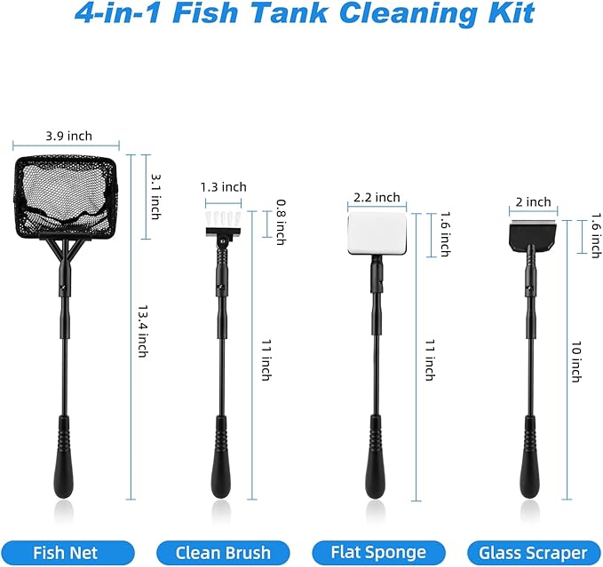 hygger Small Fish Tank Cleaner, Aquarium Cleaning Tools Kit - Image 4