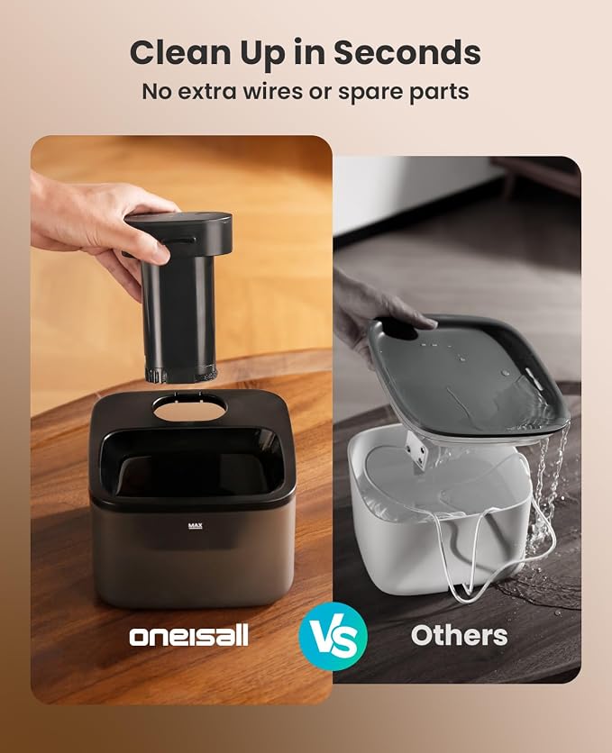 oneisall Wireless Cat Water Fountain: 74oz/2.2L Cordless Pet Water Fountains - Image 3