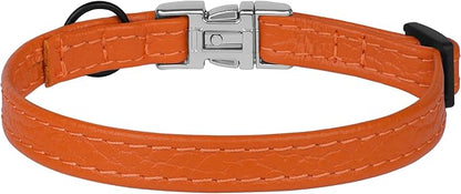 Leather Cat Collar with Buckle and Removable Bell - Image 9