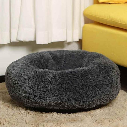 BODISEINT Faux Fur Dog Bed Cat Bed, Shag Round Anti-Anxiety Pet Calming Bed - Image 2