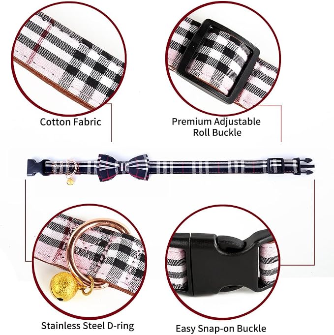 Yizepet Dog Collar with Bow Tie- Adjustable pet Collar - Image 4