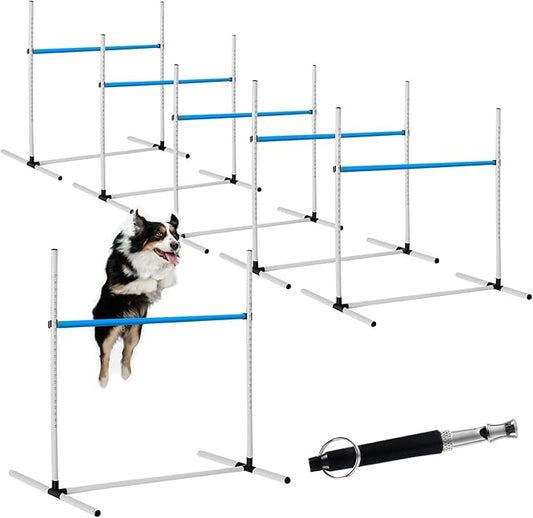 6 Pcs Dog Agility Training Equipments Dog Agility Jumps Hurdles Adjustable by Halloscume