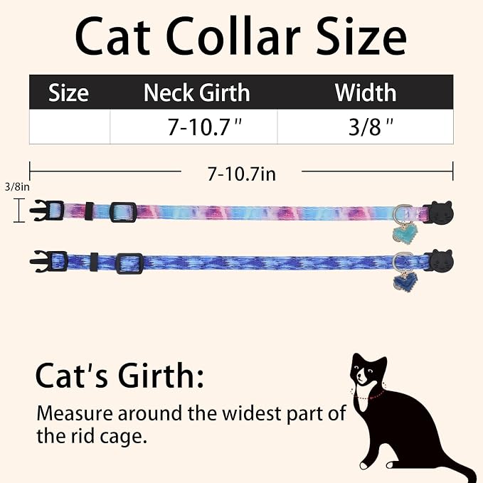 Cat Collar Breakaway, 2 Pack Cotton Cats Collars - Image 5