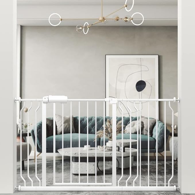 WAOWAO Baby Gate 48.03-52.72" Extra Wide Pressure Mounted Walk Through Swing by WAOWAOBABYSAFETYPRODUCTS