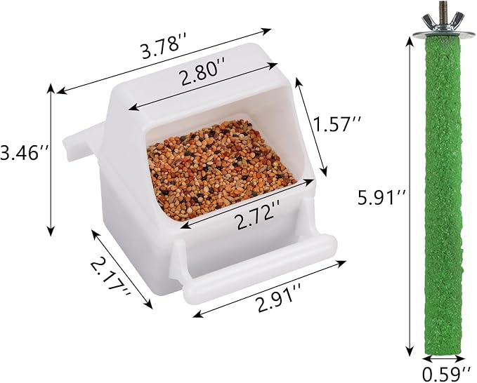 IBWell 2 Pack Bird Water Bowl Clear Bird Food Container Bird Cage Feeder No - Image 2