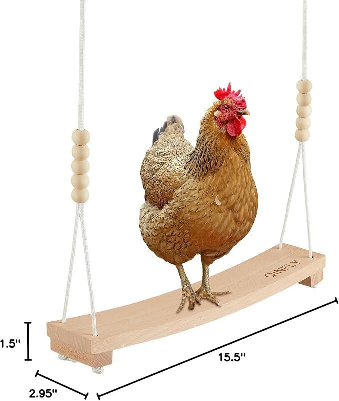 Arc-Shaped Chicken Swing Heavy Beech Wood Chicken Toys - Image 7