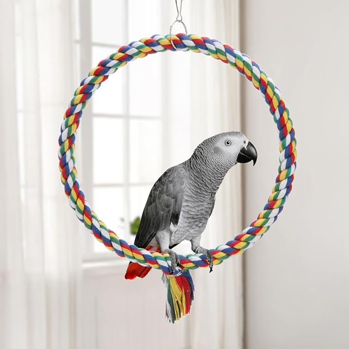 Bird Rope Swing Colorful Perch Climbing Toy - Image 6