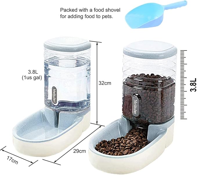 Meikuler Automatic Dog Cat Feeder and Water Dispenser Set, Waterer and Gravity - Image 6