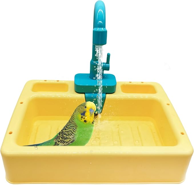 kathson Parrot Bathtub, Automatic Bird Shower Box, Bird Bathing Tub Pool Toy by kathson