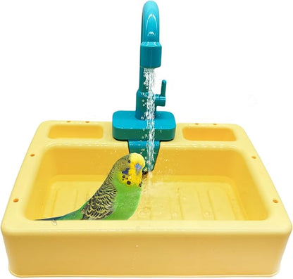kathson Parrot Bathtub, Automatic Bird Shower Box, Bird Bathing Tub Pool Toy by kathson