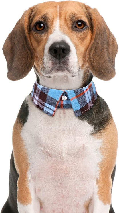 Faleela Cotton Plaid Shirt Style Dog Collar Soft Cute, Boy Dog Collar - Image 3