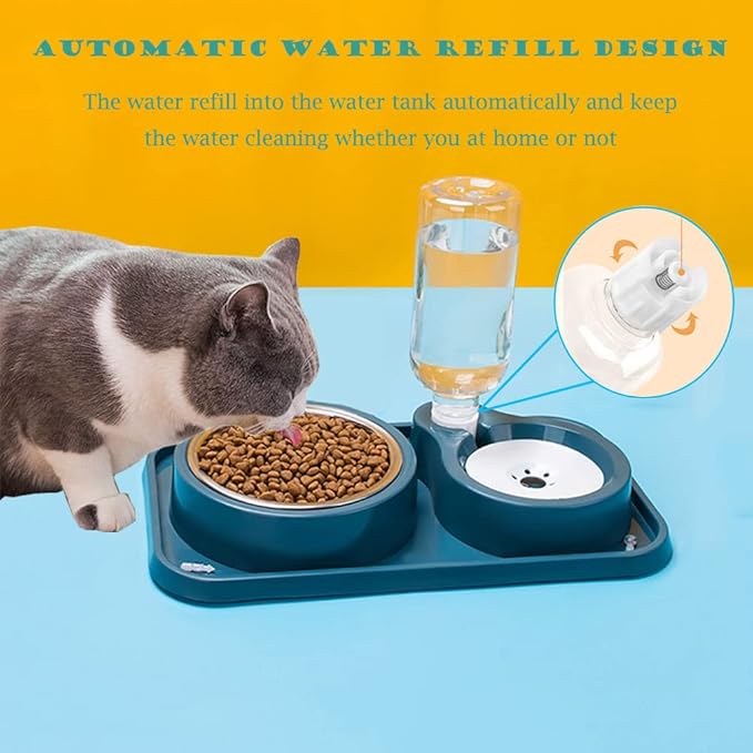 JiangYanus Double Dog Cat Bowls, Pet Water and Food Bowl Set - Image 3