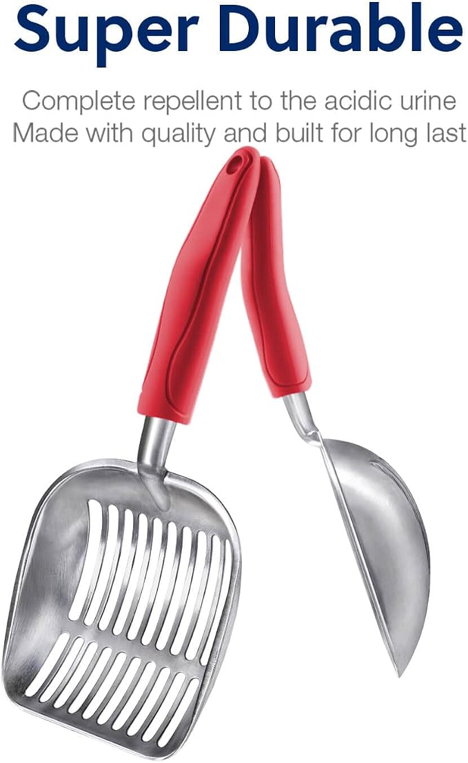 WePet Cat Litter Scoop, Aluminum Alloy Sifter, Kitty Metal Scooper, Deep Shovel - Image 5
