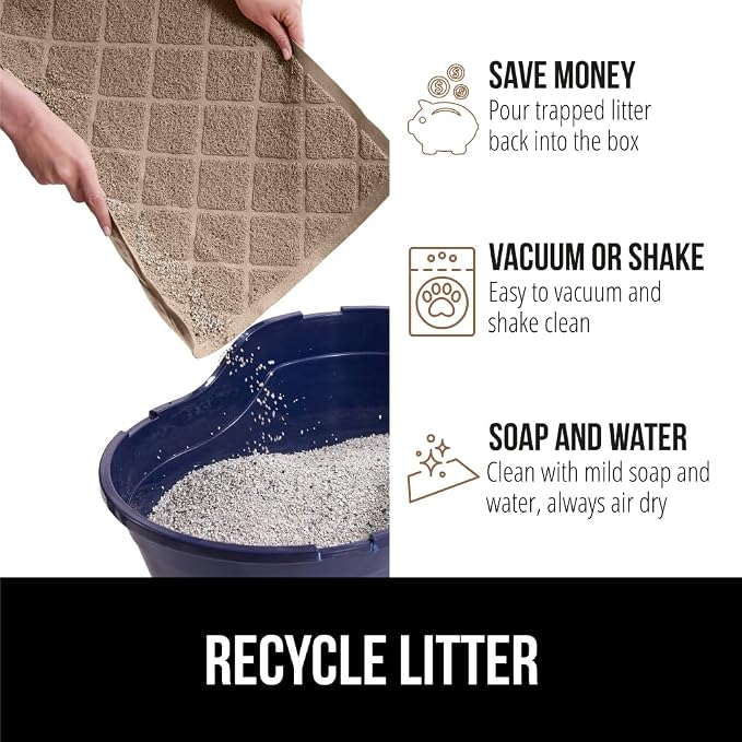 GORILLA GRIP Cat Litter Box Mat, 35x23 2 Pack, Water Resistant, US Designed - Image 5