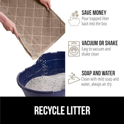 GORILLA GRIP Cat Litter Box Mat, Water Resistant, US Designed Kitty Litter - Image 5