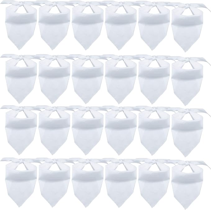 24 Pieces Sublimation Pet Bandanas White Heat Transfer Triangle Dog Scarf Blank by GroceryProduct