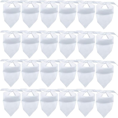 24 Pieces Sublimation Pet Bandanas White Heat Transfer Triangle Dog Scarf Blank by GroceryProduct