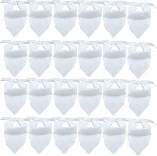 24 Pieces Sublimation Pet Bandanas White Heat Transfer Triangle Dog Scarf Blank by GroceryProduct
