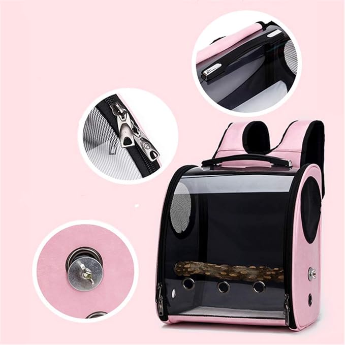 Bird Carrier Clear Parrot Outing Backpack APET Transparent Acrylic Bird Travel - Image 3