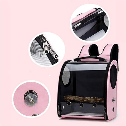 Bird Carrier Clear Parrot Outing Backpack APET Transparent Acrylic Bird Travel - Image 3