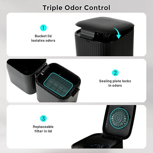 Cat Litter Trash Can for Odor Control, Hands-Free Patent Structure Litter - Image 7