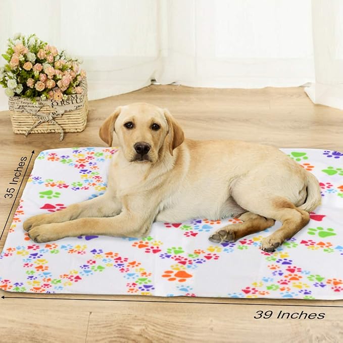 Comsmart Dog Blankets for Small Dogs, 6 Pack Puppy Blanket Cute Paw Print Pet - Image 5