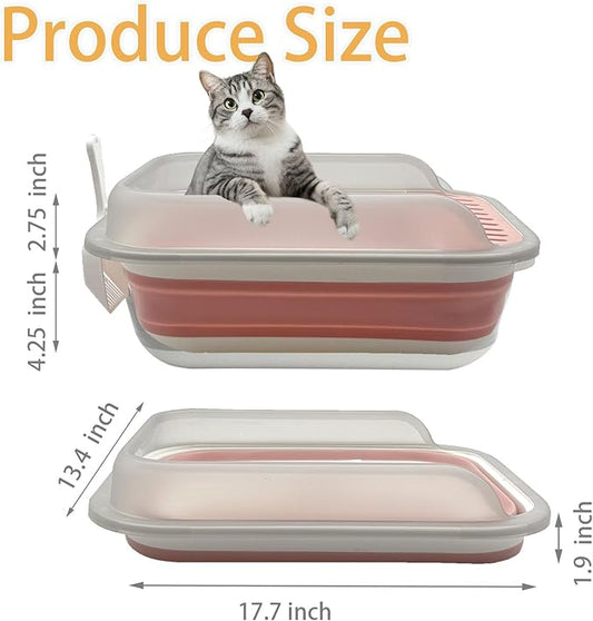 Low Entry Kitten Litter Box, Collapsible Cat Litter Box, Open Small Cat - Image 2